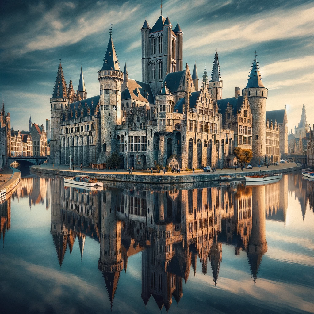 A view of the Gravensteen Castle in Ghent, reflecting the city's rich medieval history and architectural splendor.